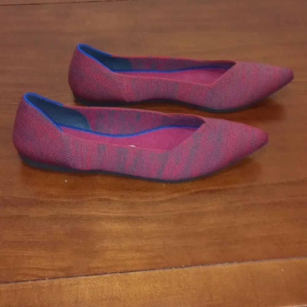 Rothy’s The Point Crimson Heather Red Blue Flats Shoes - EU 41/ US 9.5 - RETIRED